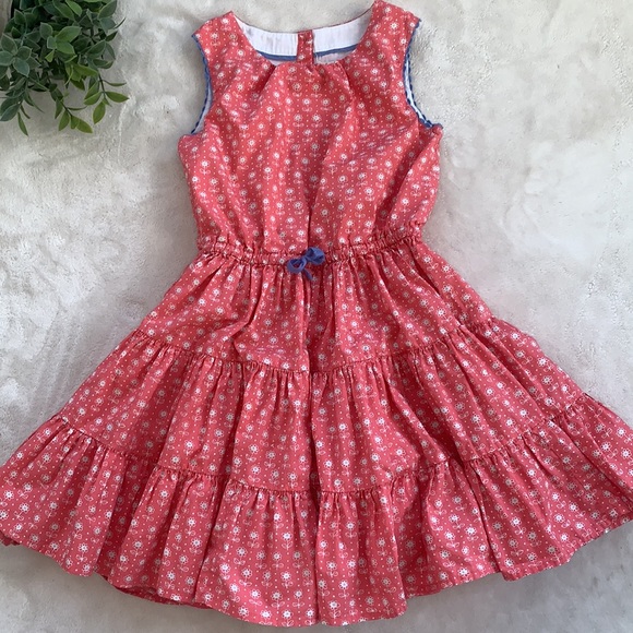 Mini Boden Other - Mini Boden 7/8 Coral Floral Swing Dress EUC